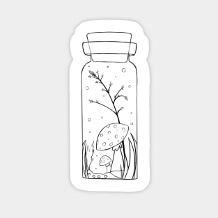 Mushrooms in a vial Sticker